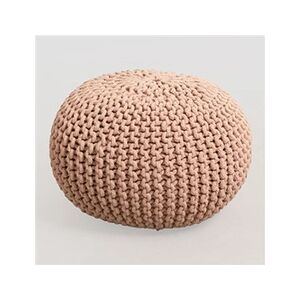 SKLUM Pouf Rond en Tricot Greicy Rose Noisette Ø42 cm 32 cm - Publicité