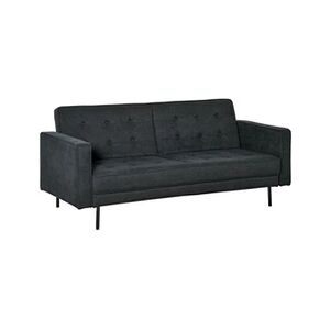 HOMCOM Canapé convertible 2 places style Chesterfield capitonné dossier inclinable 3 positions tissu gris foncé - Publicité