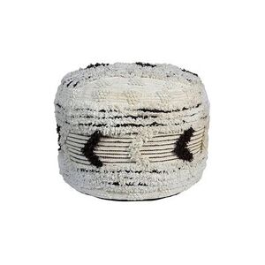 Menzzo Pouf quito tissu blanc et noir - Publicité