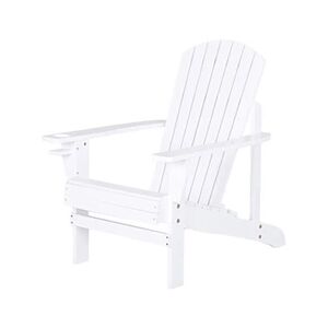 Outsunny Fauteuil de jardin Adirondack chaise longue inclinable en bois 97L x 73l x 93H cm blanc - Publicité