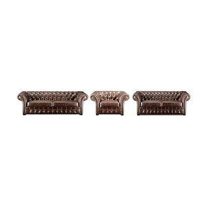 Vente-Unique Canapé 3+2+1 chesterfield CLOTAIRE 100% cuir vieilli - Publicité