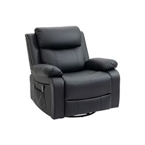 HOMCOM Fauteuil de massage et relaxation électrique inclinable pivotant repose-pied télécommande noir - Publicité