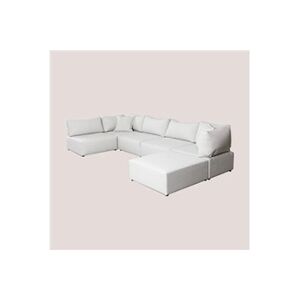 SKLUM Canapé Modulable d'Angle 5 Pièces avec Pouf Kata Beige crème 75 cm - Publicité