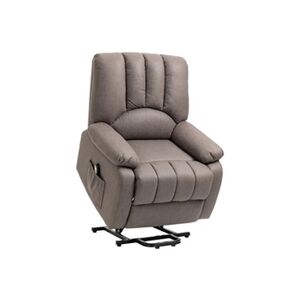 HOMCOM Fauteuil de relaxation électrique - fauteuil releveur inclinable - repose-pied ajustable - microfibre polyester gris - Publicité