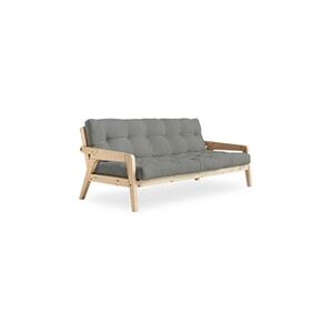 Karup Banquette ajustable GRAB en pin massif naturel avec matelas futon gris 130x190 - Publicité