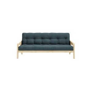 Karup Banquette ajustable GRAB en pin massif naturel avec matelas futon bleu pétrole 130x190 - Publicité