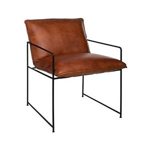 ATMOSPHERA Fauteuil Kanat en cuir - Marron - L 59 x H 80,5 cm - Collection Vintage vibes - Publicité