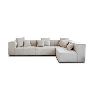Lisa Design Colombine - canapé modulable d'angle droit - 5 places - en velours côtelé - Beige - Publicité
