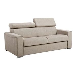 Dunlopillo Canapé 3 places convertible express en tissu beige - couchage lattes larges 140 cm - Matelas 22 cm avec mémoire de forme VIZIR - Publicité