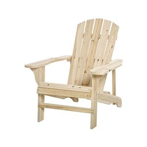 Outsunny Fauteuil de jardin Adirondack dim. 78L x 89P x 88H cm bois massif sapin naturel - Publicité