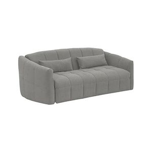 Dunlopillo Canapé 3 places convertible express en tissu bouclette gris anthracite - Couchage 140 cm - Matelas 14 cm avec mémoire de forme - RETUNA - Publicité