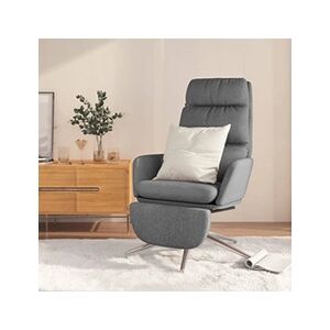 VIDAXL Chaise de relaxation avec repose-pied Gris clair Tissu - Publicité