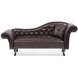 Méridienne Chesterfield Marron Côté Droit Lattes - Publicité