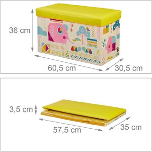 Tabouret Coffre Boîte Jouet Pouf Rangement Enfant Jaune 13_0002763_2 - Publicité