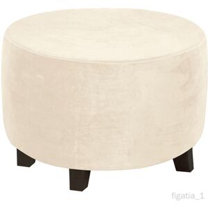 Housse De Repose-Pieds Ottoman Extensible Rond, Repose-Pieds, Housse De Pour Repose-Pieds, Housses Souples, Protecteur De Meubles De , 48-55cm Beige - Publicité