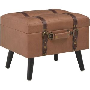 vidaXL Tabouret de rangement 40 cm Marron Similicuir - Publicité