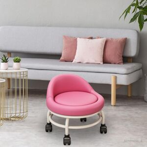 Tabouret De Pédicure À Siège Roulant Bas, Repose-Pieds De Canapé Polyvalent Avec Dossier, Tabouret Court À Siège Roulant Pour Salon, Bureau À Rose - Publicité