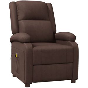 Fauteuil De Massage Relaxant En Simili Cuir Marron Rembourré Dossier Inclinable Plusieurs Position Relaxation Vibration Repose Pieds Accoudoir Chaise Relax Tv Canapé Maison Salon - Publicité