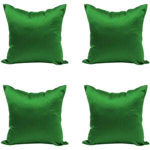 Nunbee Lot De 4 Housses De Coussin En Satin, Housse De Coussin Décorative, Taies D'oreiller Carrées, Canapé-Lit, Décoration D'intérieur, 45 X 45 Cm, Vert Foncé - Publicité