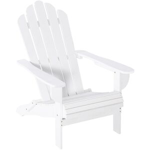 Outsunny Fauteuil Adirondack pliable de jardin grand confort dossier incliné assise profonde bois de pin traité peint blanc