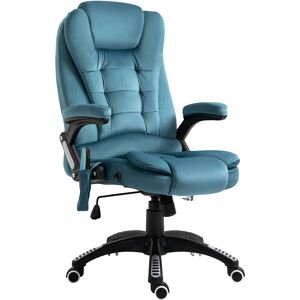 HOMCOM Vinsetto Fauteuil de bureau massant avec 6 points de massage par vibration hauteur réglable dossier inclinable 67 x 67 x 116-126 cm bleu