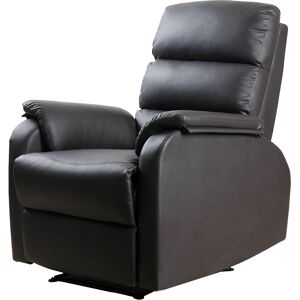 HOMCOM Fauteuil relax inclinable revêtement synthétique style contemporain 75L x 92l x 99H cm brun foncé