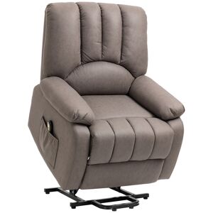 HOMCOM Fauteuil releveur électrique fauteuil relax avec repose-pied dossier ergonomique et télécommande inclinaison 86 x 92 x 102 cm gris