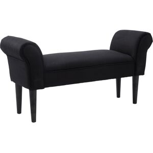 Homcom Banc banquette design contemporain accoudoirs courbés grand confort 102L x 31l x 51H cm noir aosom france