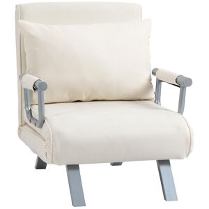 HOMCOM Fauteuil chauffeuse canapé-lit Convertible 1 Place déhoussable Grand Confort Coussin Pieds accoudoirs