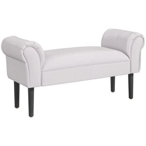 Homcom Banc banquette design contemporain accoudoirs courbés grand confort 102L x 31l x 51H cm gris clair aosom france