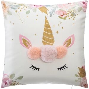 atmosphera Coussin enfant licorne pompons