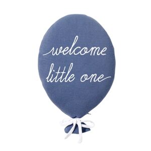 Nordic Coast Company Coussin decoratif montgolfiere welcome little one bleu