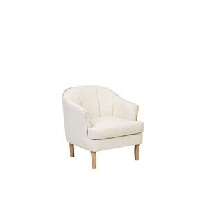 Beliani Fauteuil Tapissé Haut de Gamme de Style Classique En Tissu Polyester Beige Elverum - Publicité