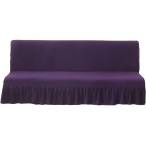 DOTBUY-SHOP Housse de Canape Clic Clac avec Jupe, Couleur Unie Housse de Canapé sans Accoudoirs 1/2/3 Place Housse de Canapé Lit sans Bras Housse de Canapé Futon (Violet foncé,120~150cm) - Publicité