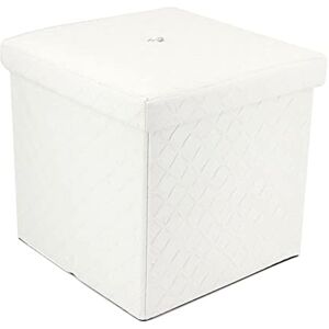 ZAIHW Banc à Chaussures Ottoman de Rangement Pliable avec Couvercle Rabattable, Tabouret carré en Cuir de Coton, pour Salon et Cuisine, blanc-38 x 38 x 38 cm - Publicité