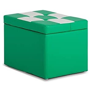 XZSHWB Banc de Rangement Ottoman en Tissu Cuir, boîte de Rangement, Banc de Rangement pour Jouets, Repose-Pieds pour Chambre à Coucher, Salon, Tabouret Polyvalent Peu encombrant, Vert et blanc-403035 - Publicité