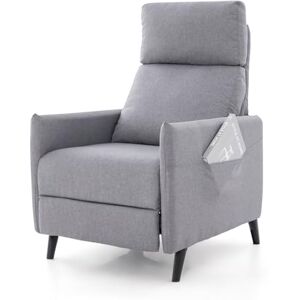 COSTWAY Fauteuil de Relaxation, Fauteuil de Massage avec Dossier et Repose-Pieds Réglables, Chaise de Détente Inclinable en Tissu de Lin pour Salon, Chambre, Cinéma Maison, Charge 150 KG, Gris - Publicité