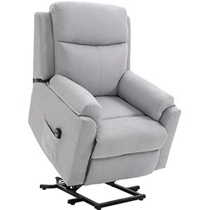 HOMCOM Fauteuil releveur inclinable Fauteuil de Relaxation électrique avec Repose-Pied Ajustable et télécommande Tissu Polyester Aspect Lin Gris Clair - Publicité