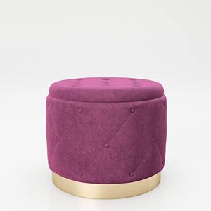 Playboy cm 677204PU Pouf avec Espace de Rangement, Pied en métal doré, Pourpre, 50 x 40 x 50 cm - Publicité