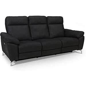 Furnhouse Ibbe Design Selesta Canapé Inclinable Électrique 3 Places en Tissu Noir Sofa Canapé Relax Canapé de Relaxation avec Repose-Pied et Port USB, Pieds en Métal - Publicité