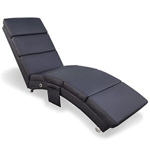 BAKAJI Chaise Longue Relax Fauteuil canapé Lounge Simili Cuir Noir, Similicuir, Medium - Publicité