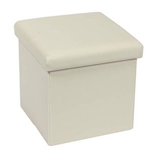 Bonlife Tabouret Pouf Cube dé Pliable Coffre Siège Boîte de Rangement, Marron Simili-Cuir, 30 * 30 * 30cm (Beige-1) - Publicité