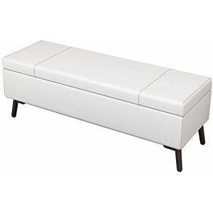 Tabouret à Langer Pliable pour entrée, Coussin de siège Rabattable, Tabouret de canapé en Cuir Artificiel, Portant 150 kg, 80 cm de Long, Ottomans (Couleur : Orange) (Blanc) - Publicité