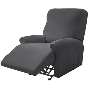 Highdi Housse de Fauteuil Relax Doux Extensible, Couleur Unie Housse de Canapé Antidérapante avec Poche Latérale, Protege de Meubles Lavable pour Fauteuil Inclinable (Gris foncé,1 Place) - Publicité