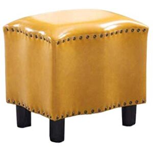 GFHQDPSC Tabouret en Cuir Rembourré Repose-Pieds Petit Banc Canapé Tabouret Table Basse de Salon (Couleur : Jaune, Taille : 32 * 32 * 34cm) - Publicité