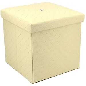 ZAIHW Banc à Chaussures Ottoman de Rangement Pliable avec Couvercle Rabattable, Tabouret carré en Cuir de Coton, pour Salon et Cuisine, blanc-38 x 38 x 38 cm - Publicité