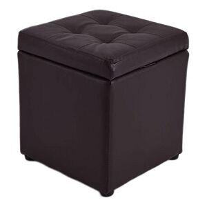 XZSHWB avec Couvercle Ottoman de Rangement Repose-Pieds en Cuir Repose-Pieds en Lin Boîte de Rangement dissimulée Siège de Rangement carré, Lin-Blanc laiteuxCuir：Blanc-303035CM - Publicité