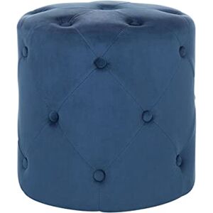 Beliani Pouf de Forme Cylindrique type Chesterfield fabriqué en Velours Synthétique Bleu Foncé pour Salon ou Chambre Moderne - Publicité