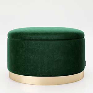 Playboy cm 677206PT Pouf Ovale avec Espace de Rangement, Le Pied d'or, Vert foncé, 60 x 40 x 40 cm - Publicité