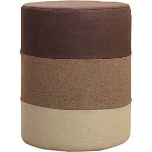 Rebecca Mobili Repose-Pieds Rond Beige, Pouf Rembourre Marron Sable Beige, Decoration Maison Salon – Dimensions: 45 x 35 x 35 cm (HxLxL) Art. RE4532 - Publicité